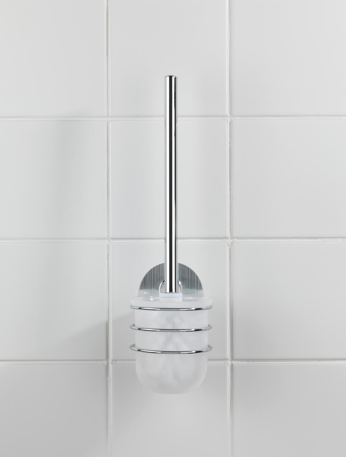 SUPORT DE PERIE PENTRU WC  - argintiu, Basics, plastic/metal (10/37,5/11,5cm) - Wenko