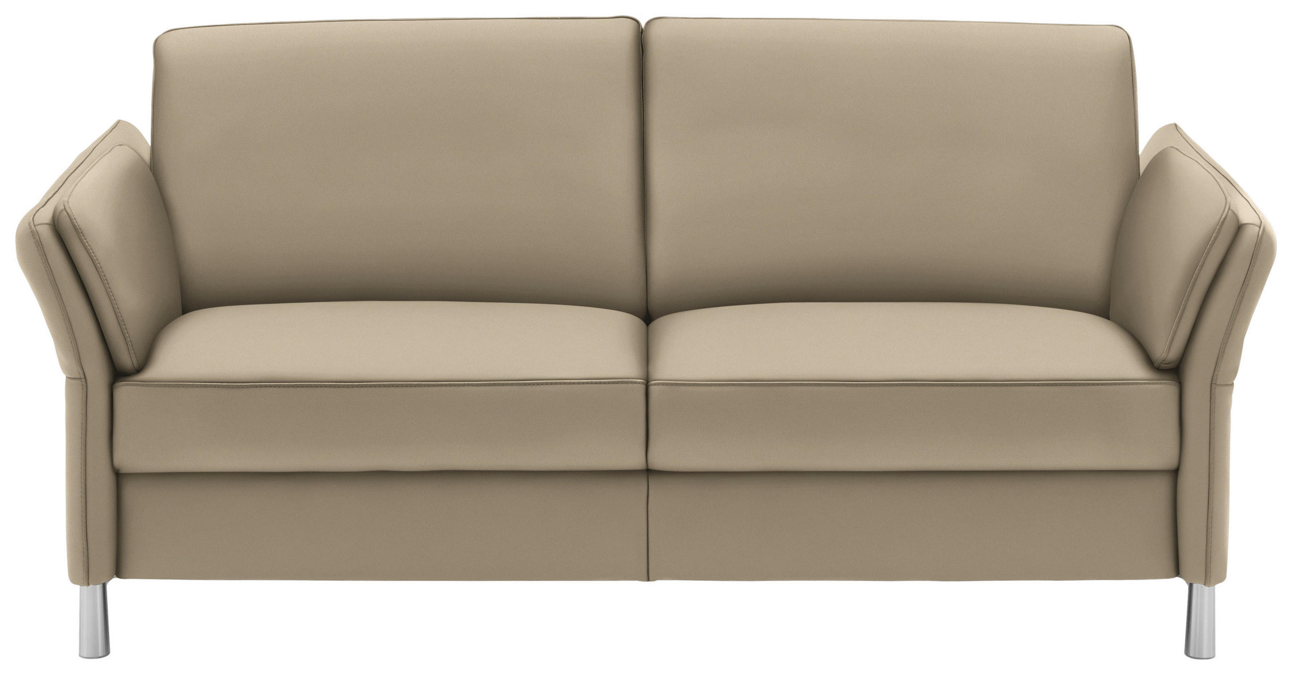 2,5-SITZER in Leder Grau  - Alufarben/Grau, Design, Leder/Metall (164/82/99cm) - Dieter Knoll
