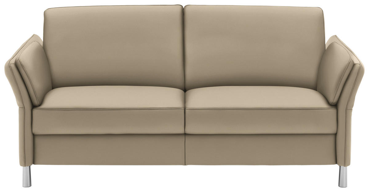 2,5-SITZER in Echtleder Grau  - Alufarben/Grau, Design, Leder/Metall (164/82/99cm) - Dieter Knoll