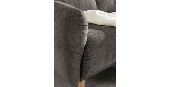 ECKSOFA Dunkelgrau Flachgewebe Rückenkissen, Rücken echt  - Dunkelgrau/Buchefarben, KONVENTIONELL, Holz/Textil (230/144cm) - Carryhome