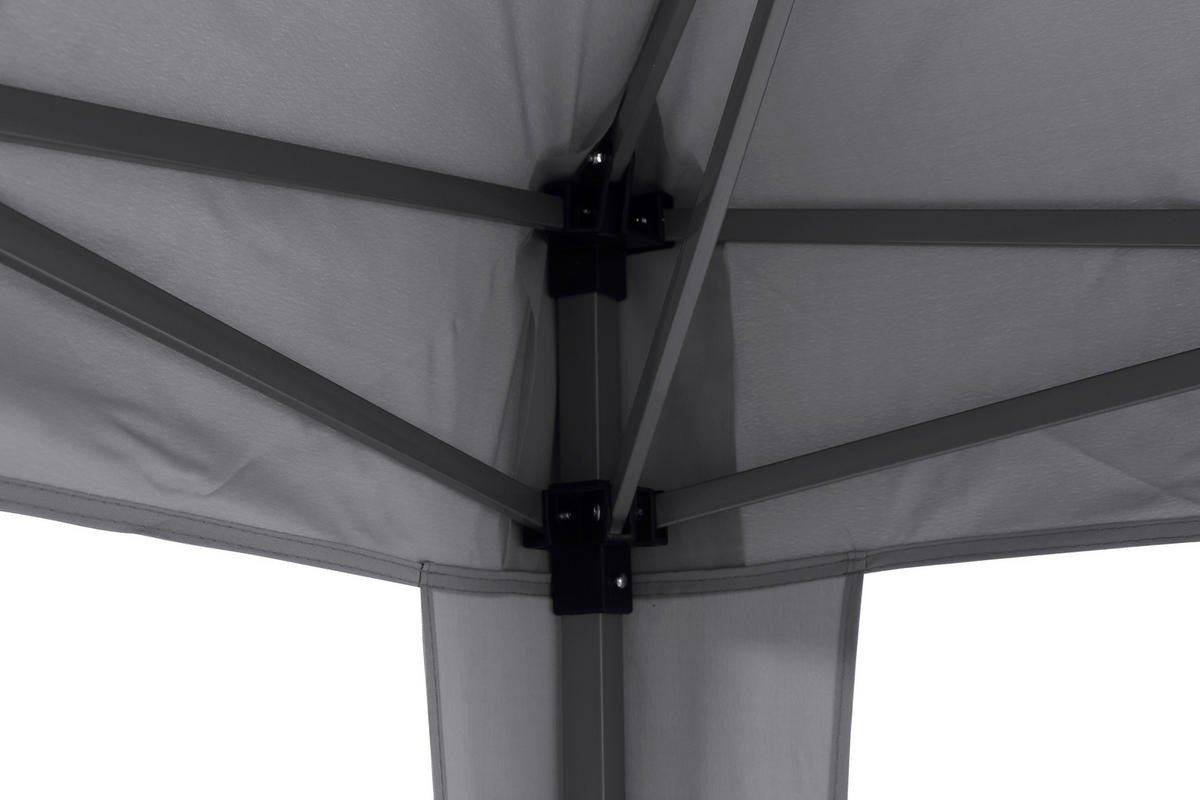 PAVILLON 300/260/300 cm Stahl  - Grau, KONVENTIONELL, Textil/Metall (300/260/300cm) - Siena Garden