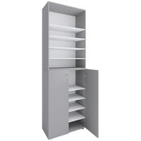 Dulap Pentru Pantofi 70/220/40 cm  - argintiu/negru, Design, plastic/material pe bază de lemn (70/220/40cm) - MID.YOU