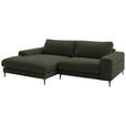 ECKSOFA  in Flachgewebe Dunkelgrün Rücken echt  177/253 cm  - Dunkelgrün/Schwarz, Design, Textil/Metall (177/253cm) - Dieter Knoll