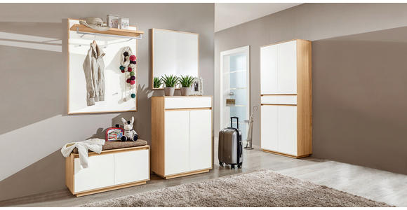 SCHUHSCHRANK 72/103/37 cm - Eichefarben/Weiß, Design, Holz/Holzwerkstoff (72/103/37cm) - Novel