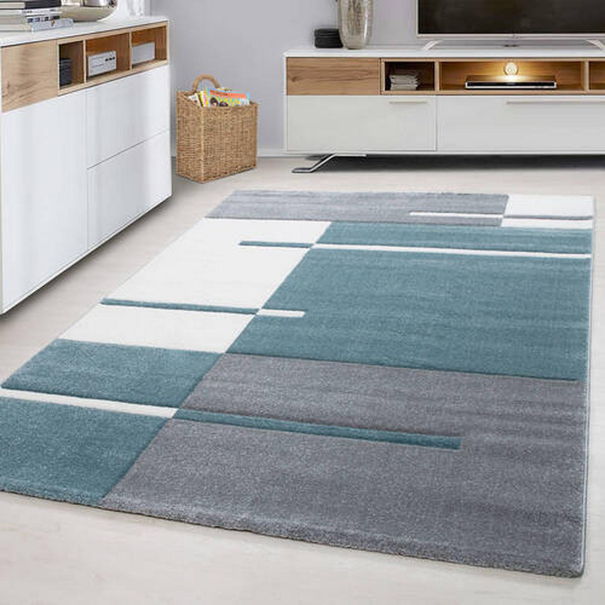 FLACHWEBETEPPICH 240/340 cm Hawaii Blau  - Blau, Basics, Textil (240/340cm) - Novel