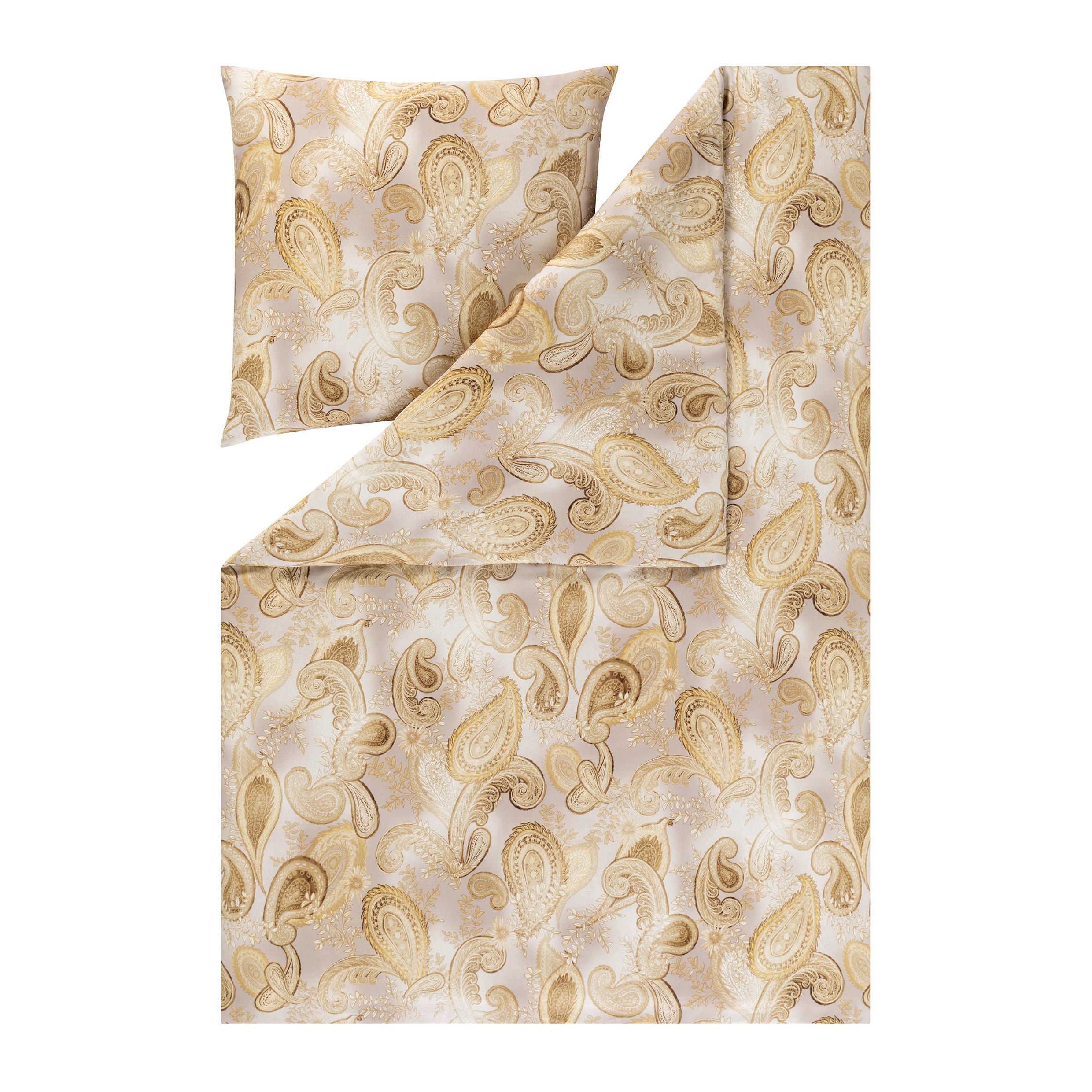 BETTWÄSCHE Natürlich Estella Makosatin 135/200 cm  - Goldfarben, Design, Textil (135/200cm) - Estella