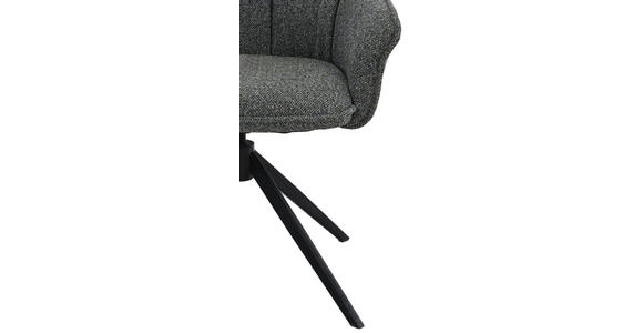 ARMLEHNSTUHL  Sitzfläche 360° drehbar, automatische Rückholfunktion Webstoff  - Dunkelgrün/Schwarz, Design, Textil/Metall (66/83/64cm) - Novel