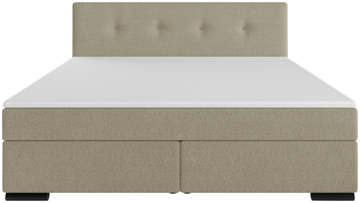 BOXSPRINGBETT 180/200 cm  in Beige  - Beige/Schwarz, MODERN, Karton/Holz (180/200cm) - MID.YOU