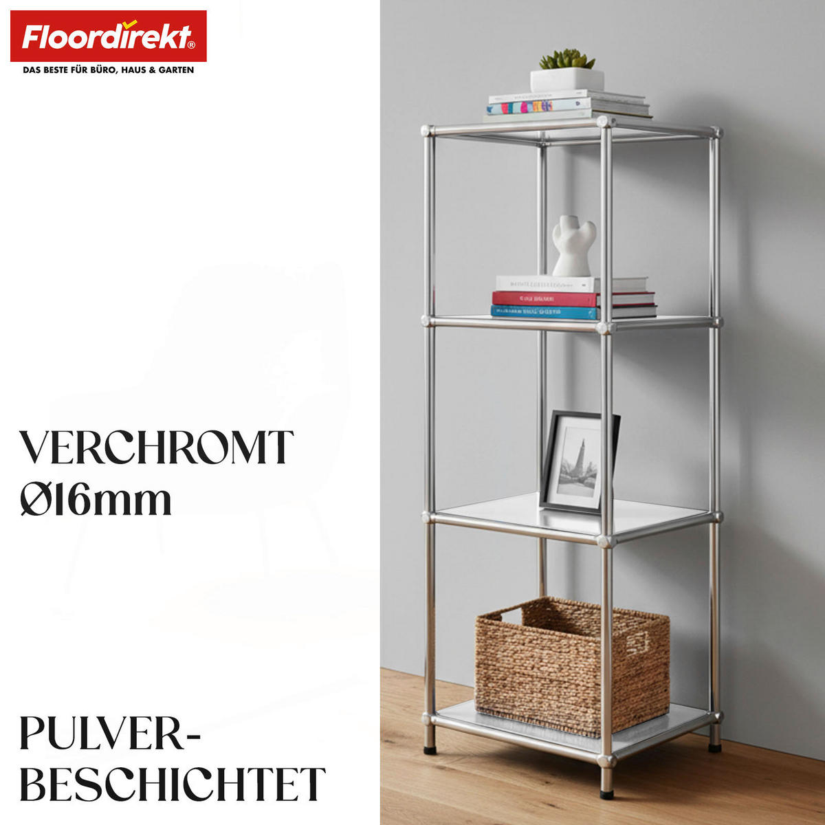 REGAL Weiß  - Weiß, Basics, Metall (30/89/30cm) - Floordirekt