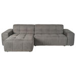 ECKSOFA Dunkelgrau Webstoff  - Dunkelgrau/Schwarz, KONVENTIONELL, Kunststoff/Textil (301/160cm) - Carryhome