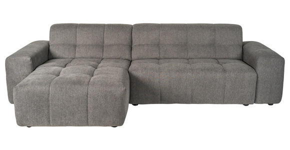 ECKSOFA Dunkelgrau Webstoff  - Dunkelgrau/Schwarz, KONVENTIONELL, Kunststoff/Textil (301/160cm) - Carryhome