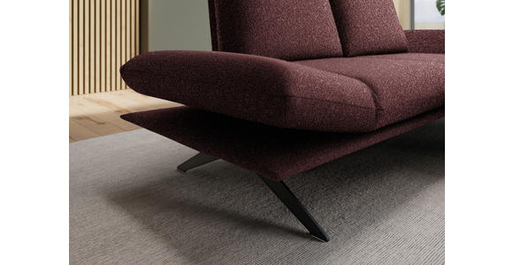 ECKSOFA  in Flachgewebe Bordeaux  234/155 cm  - Bordeaux/Schwarz, Design, Textil/Metall (234/155cm) - Dieter Knoll