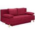 SCHLAFSOFA  in Webstoff Rot  - Rot/Naturfarben, KONVENTIONELL, Holz/Textil (195/90/90cm) - Cantus