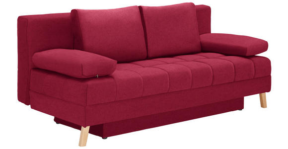 SCHLAFSOFA  in Webstoff Rot  - Rot/Naturfarben, KONVENTIONELL, Holz/Textil (195/90/90cm) - Cantus
