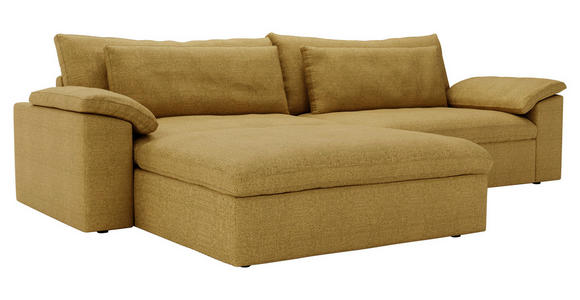 ECKSOFA  in Webstoff Currygelb  198/306 cm  - Currygelb/Schwarz, MODERN, Kunststoff/Textil (198/306cm) - Carryhome