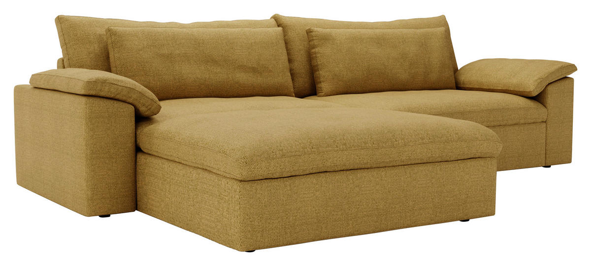 ECKSOFA  in Webstoff Currygelb  198/306 cm  - Currygelb/Schwarz, MODERN, Kunststoff/Textil (198/306cm) - Carryhome
