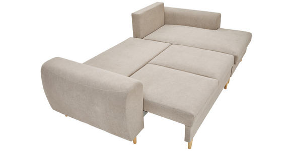 ECKSOFA in Webstoff Beige 250/145 cm - Beige/Naturfarben, KONVENTIONELL, Holz/Textil (250/145cm) - Carryhome