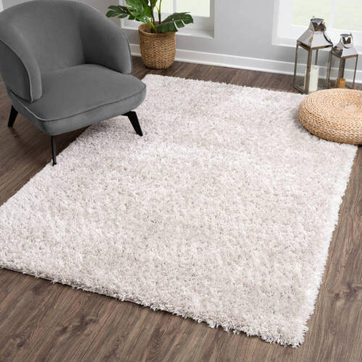 PREPROGA Z VISOKIM FLOROM Porto  120/170 cm  tkano  svetlo siva  - svetlo siva, Konvencionalno, tekstil (120/170cm)