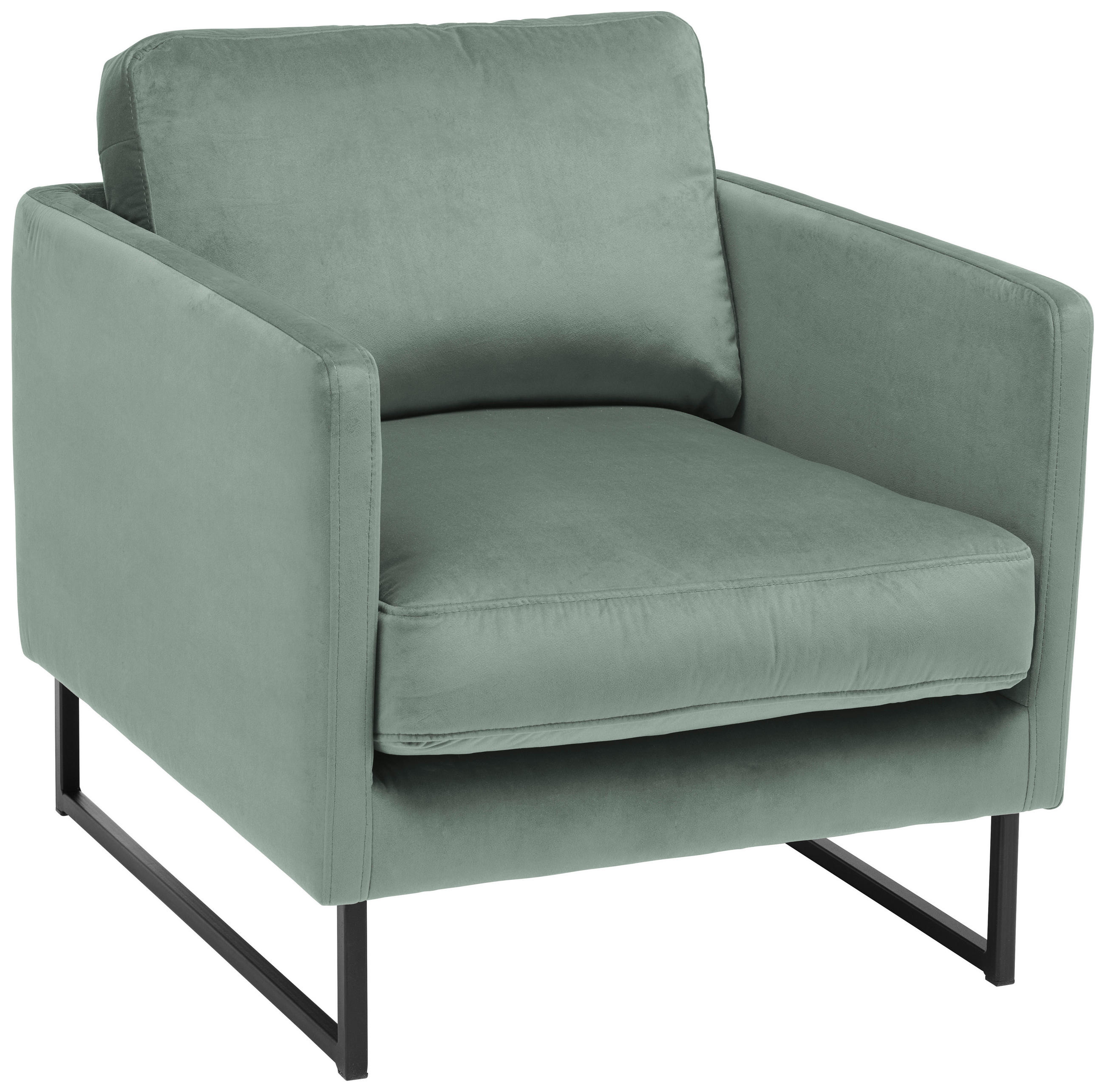 FÅTÖLJ i textil mintgrön  - mintgrön/svart, Design, metall/textil (72/78/84cm) - Carryhome