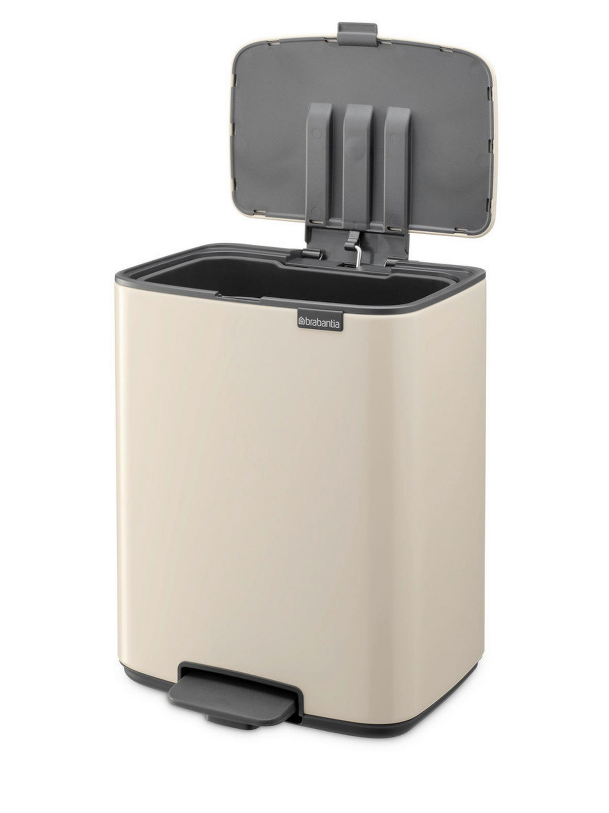 KOŠ S NOŽNOM PAPUČICOM  12 l  Bo  - bež/antracit, Design, metal/plastika (29/36,5/25,5cm) - Brabantia