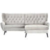 ECKSOFA in Cord Creme  - Creme/Schwarz, Design, Holz/Textil (237/165cm) - Stylife