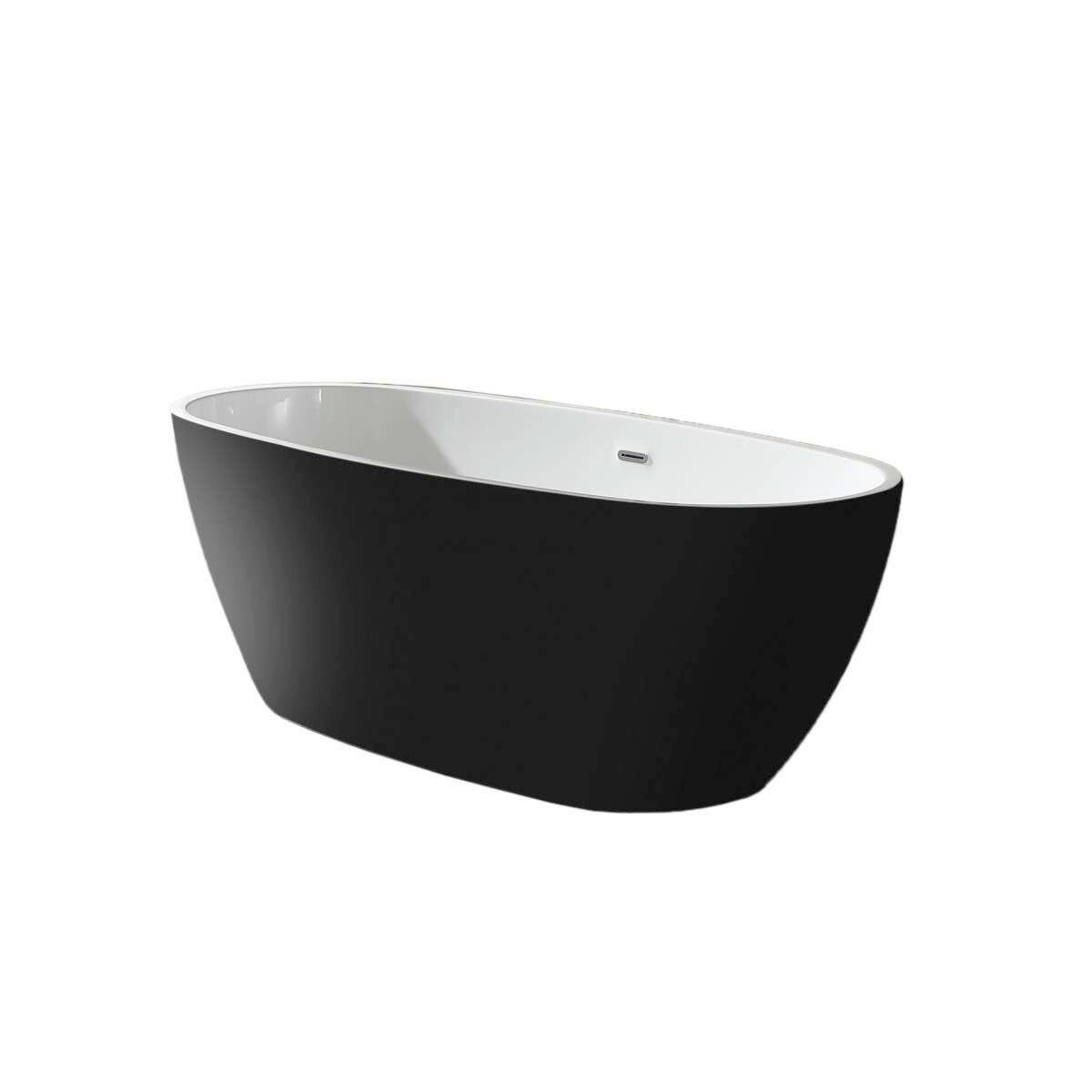 BADEWANNE freistehend  170/80,6/60 cm  - Schwarz/Weiß, KONVENTIONELL, Kunststoff (170/80,6/60cm) - Sanotechnik