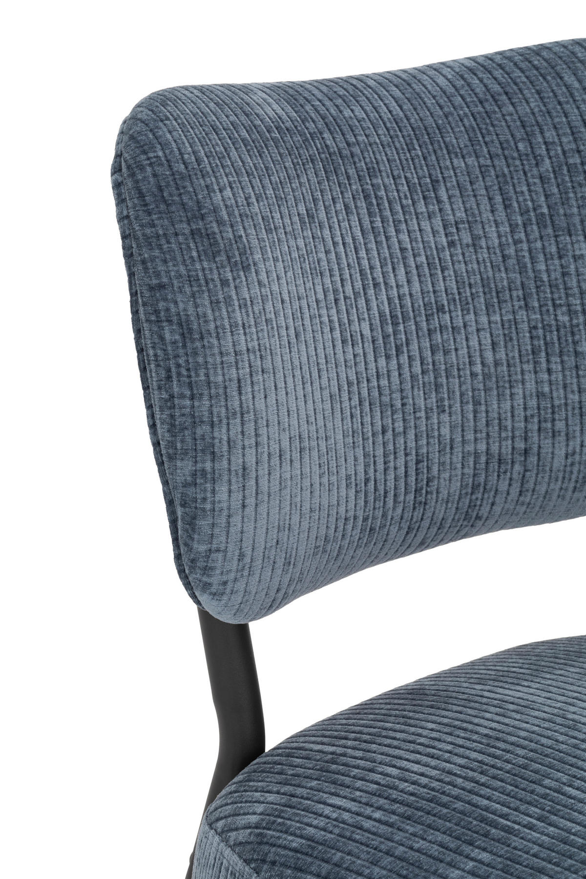 SESSEL in Cord Blau  - Blau/Schwarz, Design, Textil/Metall (62/76/65,5cm) - P & B