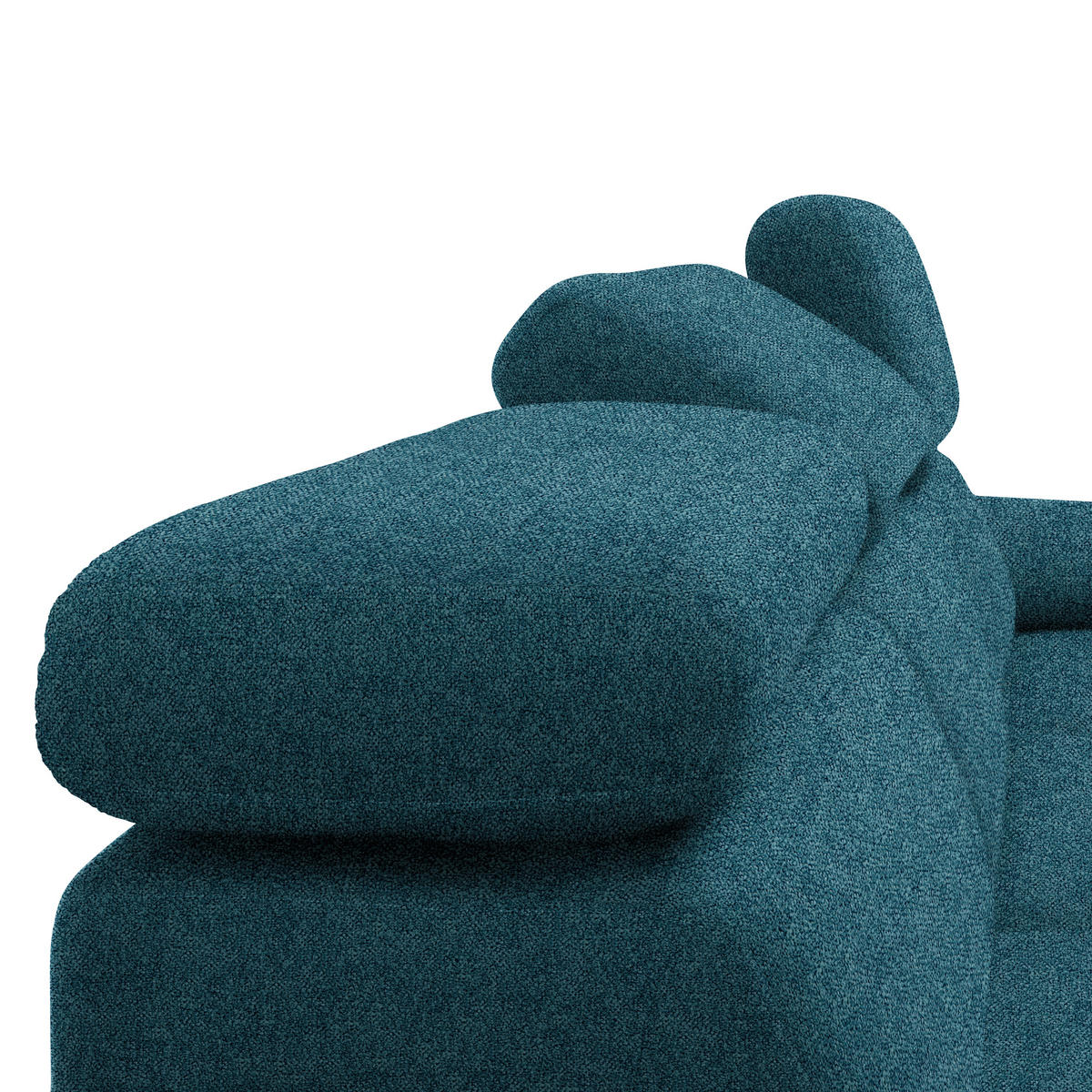 ECKSOFA in Velours Petrol  187/295 cm  - Petrol/Schwarz, Design, Textil/Metall (187/295cm) - Novel