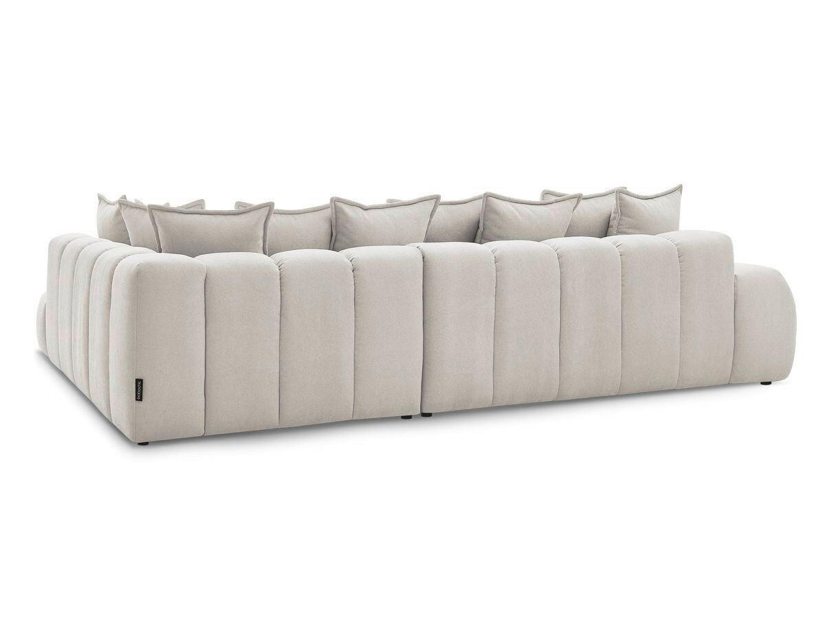 ECKSOFA Ottomane rechts  EVEREST Beige Struktur  - Beige/Schwarz, MODERN, Kunststoff/Textil (352/210cm)
