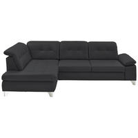 ECKSOFA in Echtleder Anthrazit  - Anthrazit, Basics, Leder/Metall (211/309cm) - Beldomo Speed