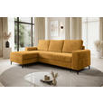 ECKSOFA Currygelb Cord  - Currygelb/Schwarz, KONVENTIONELL, Textil/Metall (150/240cm) - Carryhome