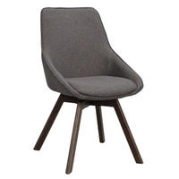 STOL   flatväv  - grå/mörkbrun, Klassisk, metall/trä (51/88/60cm) - Rowico