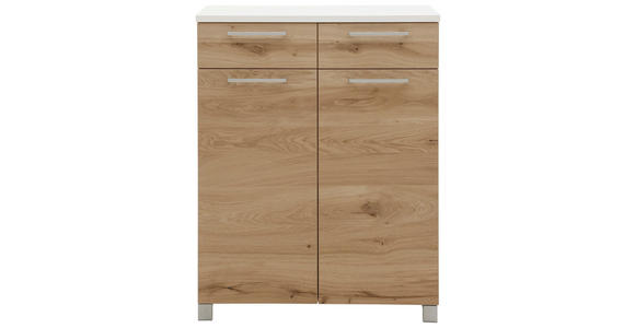 SCHUHSCHRANK 84/108/37 cm - Chromfarben/Eichefarben, Design, Holz/Holzwerkstoff (84/108/37cm) - Dieter Knoll