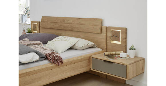 SCHLAFZIMMER Grau, Eichefarben  - Eichefarben/Grau, Design, Glas/Holz (180/200cm) - Valnatura