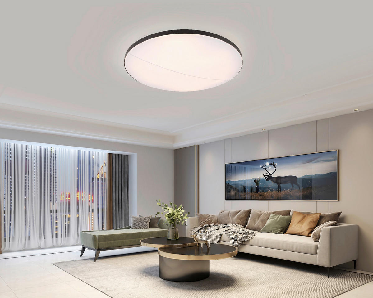 LED-DECKENLEUCHTE  79,5/10,5 cm    - Schwarz, Design, Kunststoff/Metall (79,5/10,5cm) - Novel