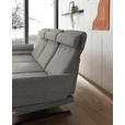 ECKSOFA Hellgrau Flachgewebe  - Hellgrau/Schwarz, Design, Textil/Metall (176-217/279-327cm) - Dieter Knoll