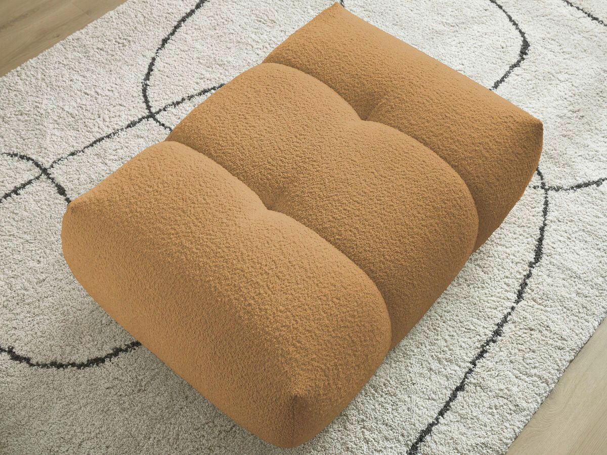 HOCKER FUJI  Bouclé Gelb  - Gelb/Schwarz, MODERN, Kunststoff/Textil (112/44/80cm)