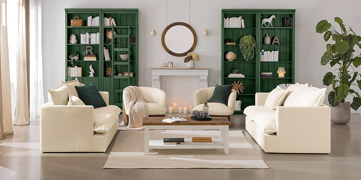 BÜCHERWAND  222/223/37 cm Grün  - Grün, Design, Holz (222/223/37cm) - Livetastic