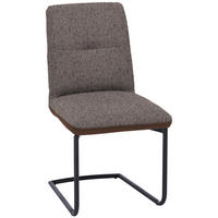 SCHWINGSTUHL  in Stahl Flachgewebe  - Schwarz/Braun, Design, Textil/Metall (48/91/62cm) - Dieter Knoll