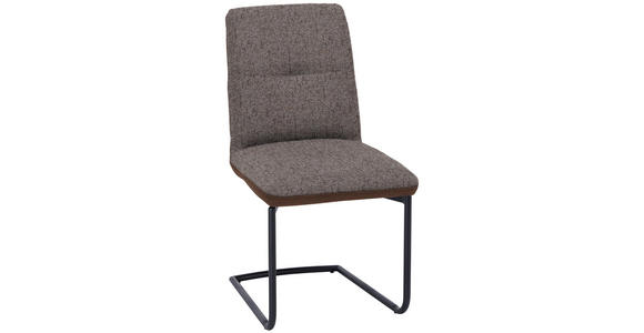 SCHWINGSTUHL in Stahl Flachgewebe - Schwarz/Braun, Design, Textil/Metall (48/91/62cm) - Dieter Knoll