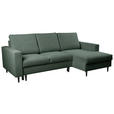 ECKSOFA  in Struktur Dunkelgrün  - Dunkelgrün/Schwarz, MODERN, Holz/Kunststoff (230/145cm) - Carryhome