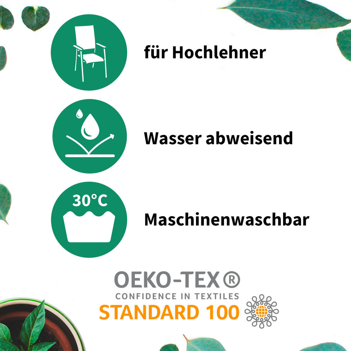 SESSELAUFLAGENSET in Anthrazit, Grau Karo  - Anthrazit/Grau, Basics, Textil (118/50/6cm) - Gardenson