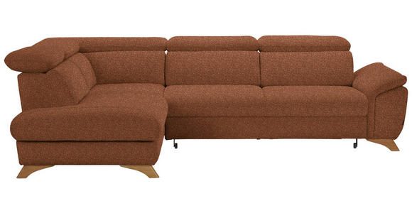 ECKSOFA MERCURY Cognac Bouclé - Eichefarben/Cognac, MODERN, Holz/Textil (212/287cm) - Valnatura