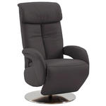 RELAXSESSEL Echtleder    - Anthrazit, KONVENTIONELL, Leder/Metall (70/114/80cm) - Cantus