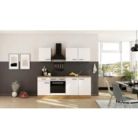 KÜCHENBLOCK 210 cm  in Eichefarben, Magnolie  - Eichefarben/Magnolie, Trend, Holzwerkstoff/Metall (210cm) - FlexWell