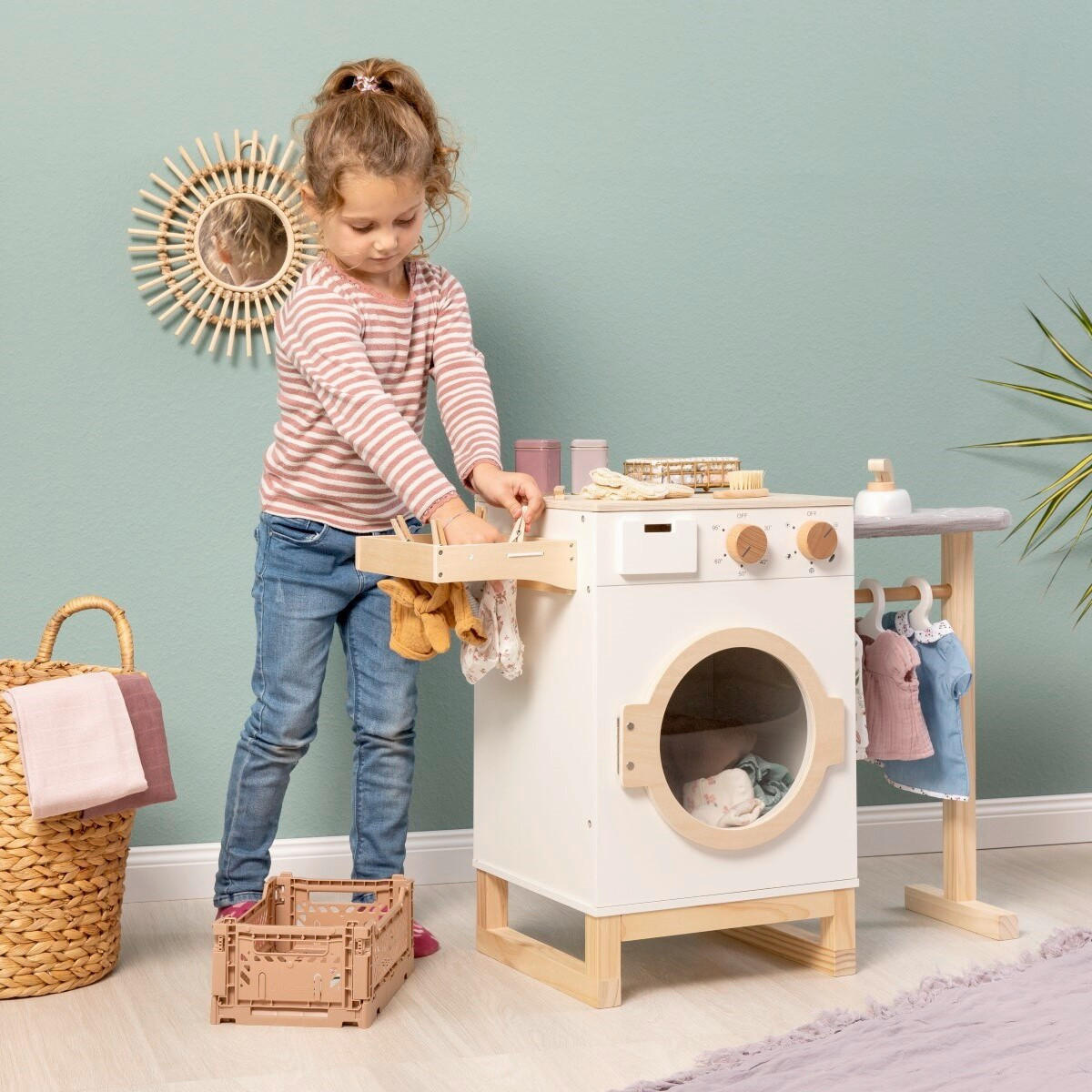 KINDERWASCHMASCHINE RUMEX  - Naturfarben/Weiß, Basics, Holz/Holzwerkstoff (85/35/55cm) - MUSTERKIND