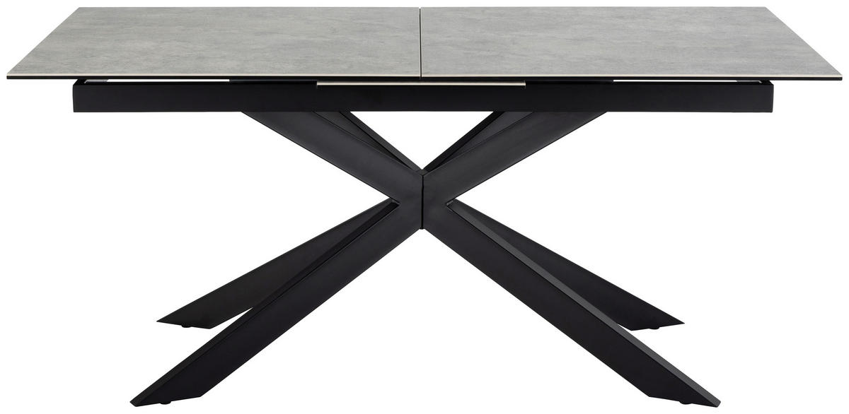ESSTISCH in Metall, Glas, Keramik 168-210/90/76 cm  - Schwarz/Grau, Design, Glas/Keramik (168-210/90/76cm) - MID.YOU