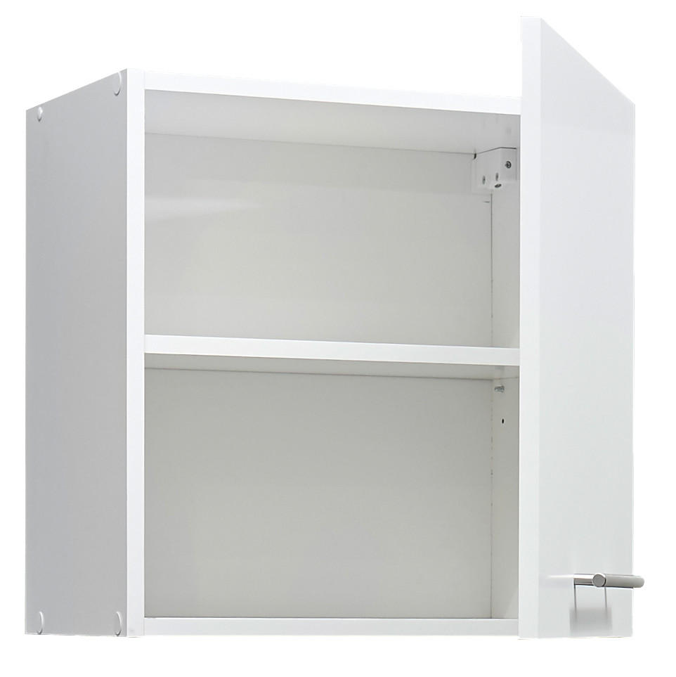 KÜCHENOBERSCHRANK 60/50/31 cm  in Weiß  - Edelstahlfarben/Weiß, KONVENTIONELL, Holzwerkstoff/Metall (60/50/31cm) - MID.YOU
