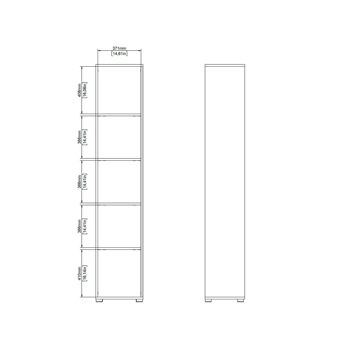 REGAL Grau, Eichefarben  - Eichefarben/Grau, MODERN, Holzwerkstoff (40,8/204,7/34,4cm) - MID.YOU