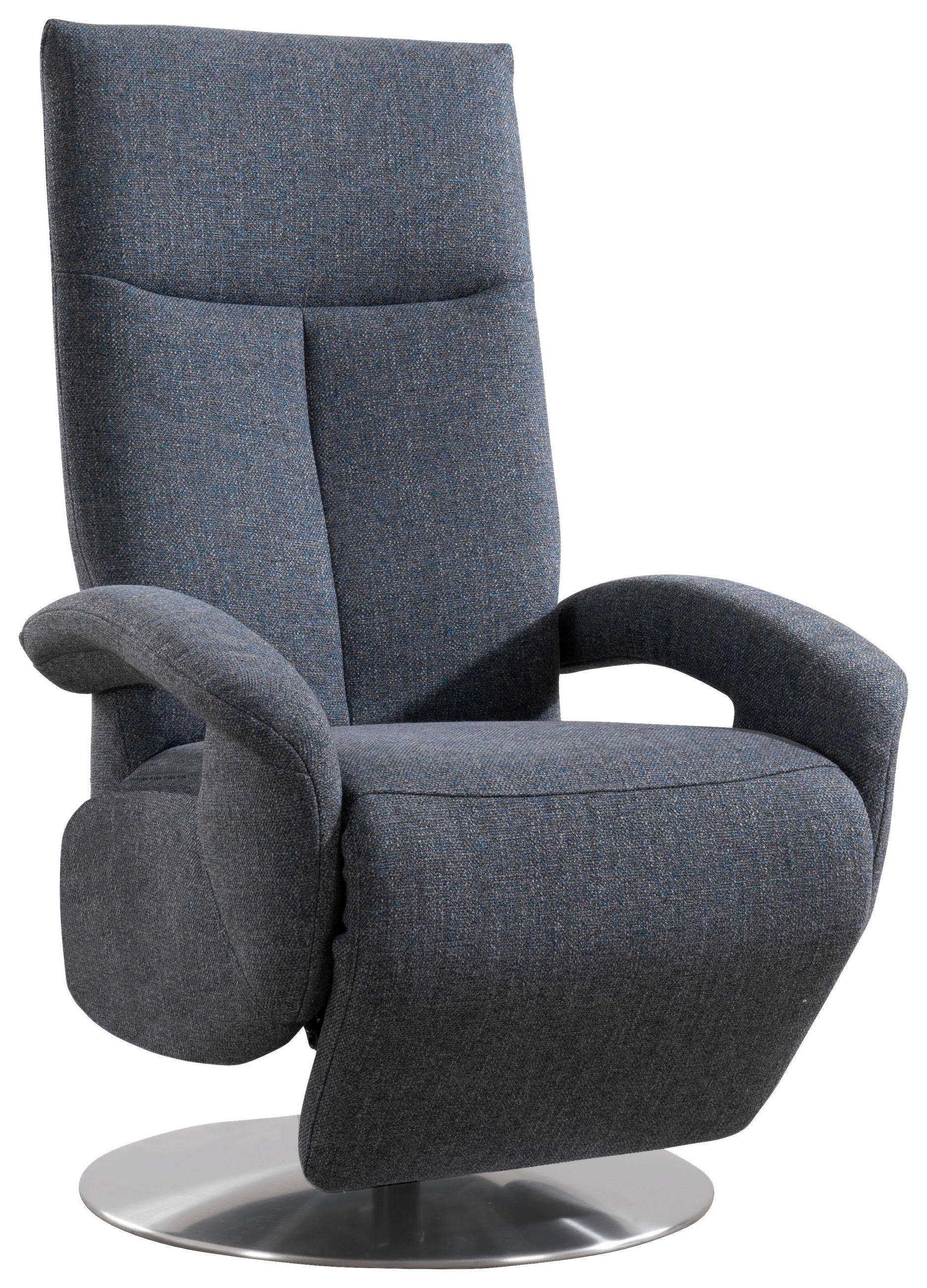 DREHSTUHL Flachgewebe Blaugrau  - Chromfarben/Blaugrau, KONVENTIONELL, Textil/Metall (74/112/82cm) - Sit & More
